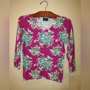 Kersh Floral Button Sweater